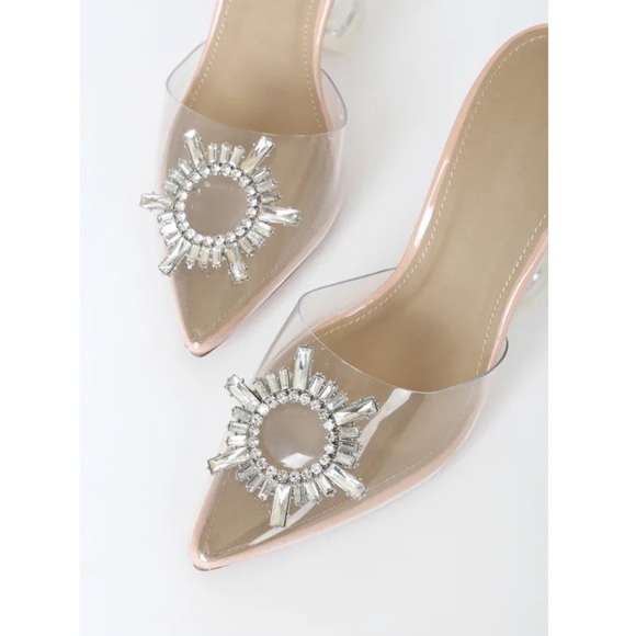 NWT LULUS -Midnight Silver Pointed-Toe Heels (New in Box with Shoe Bags) - Picture 3 of 6